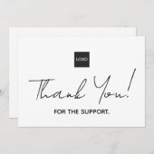 Eenvoudige handgeschreven grote Bedankt met Logo e (Voorkant / Achterkant)