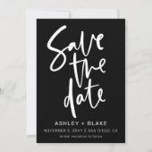 Eenvoudige handgeschreven kalligrafie Sparen de Da Save The Date (Voorkant)