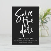 Eenvoudige handgeschreven kalligrafie Sparen de Da Save The Date (Staand voorkant)