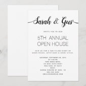 Eenvoudige handgeschreven kalligrafie zwart-wit kaart (Voorkant / Achterkant)