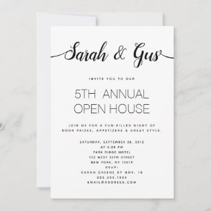 Eenvoudige handgeschreven kalligrafie zwart-wit kaart