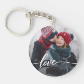 Eenvoudige handgeschreven liefdesfoto sleutelhanger (Voorkant)