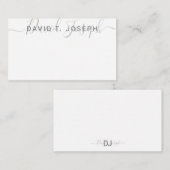 Eenvoudige handgeschreven minimalistisch grijs mon notitiekaartje (Voorkant / Achterkant)