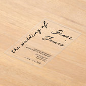 Eenvoudige handgeschreven minimalistische bruiloft acryl uitnodigingen (Laagn)
