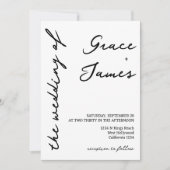 Eenvoudige handgeschreven minimalistische bruiloft kaart (Voorkant)