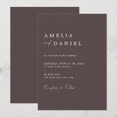 Eenvoudige handgeschreven minimalistische handgesc kaart (Voorkant / Achterkant)