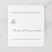 Eenvoudige handgeschreven minimalistische typograf plaatskaartje (Buitenkant ongevouwen)