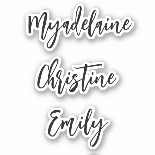 Eenvoudige handgeschreven naamstickers sticker (Voorkant)