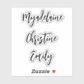 Eenvoudige handgeschreven naamstickers sticker (Vel)