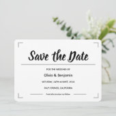 Eenvoudige handgeschreven script bruiloft save the date (Staand voorkant)