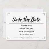 Eenvoudige handgeschreven script bruiloft save the date (Voorkant)