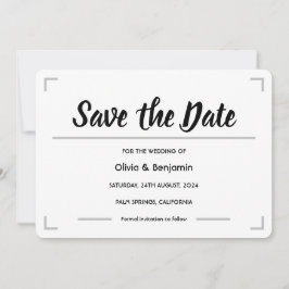 Eenvoudige handgeschreven script bruiloft save the date