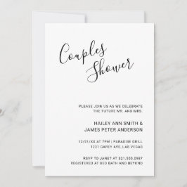 Eenvoudige handgeschreven Script Couples Shower Kaart