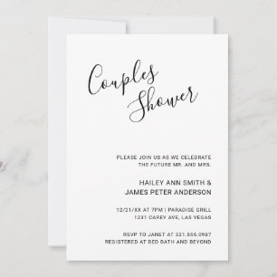 Eenvoudige handgeschreven Script Couples Shower Kaart