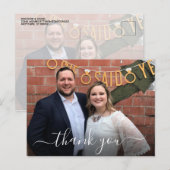 Eenvoudige handgeschreven script foto bedankt briefkaart (Voorkant / Achterkant)