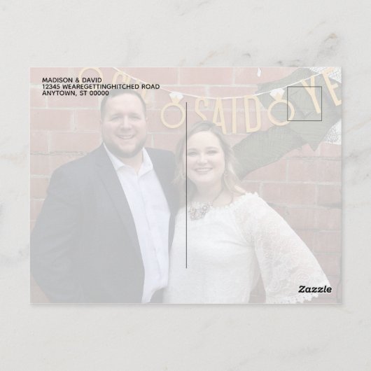 Eenvoudige handgeschreven script foto bedankt briefkaart (Achterkant)