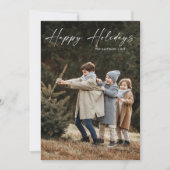 Eenvoudige handgeschreven script foto blij feestdagenkaart (Voorkant)