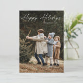 Eenvoudige handgeschreven script foto blij feestdagenkaart (Staand voorkant)