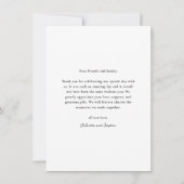 Eenvoudige handgeschreven script foto bruiloft bedankkaart (Achterkant)
