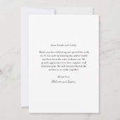 Eenvoudige handgeschreven script foto bruiloft bedankkaart (Achterkant)