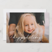 Eenvoudige handgeschreven script foto feestdagenkaart (Voorkant)