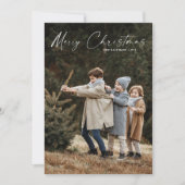 Eenvoudige handgeschreven script foto kerst feestdagenkaart (Voorkant)