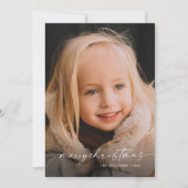 Eenvoudige handgeschreven script foto kerst feestdagenkaart (Voorkant)