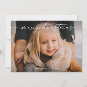 Eenvoudige handgeschreven script foto kerst feestdagenkaart (Voorkant)