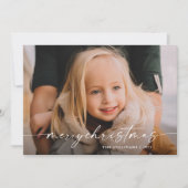 Eenvoudige handgeschreven script foto kerst feestdagenkaart (Voorkant)