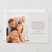 Eenvoudige handgeschreven script foto kerst feestdagenkaart (Achterkant)