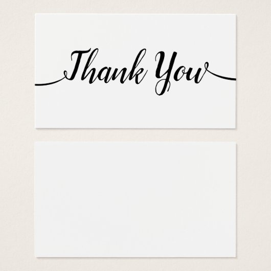 Eenvoudige handgeschreven script kalligrafie dank  visitekaartje (Voorkant /achterkant)