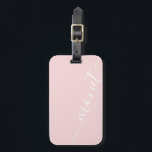Eenvoudige handgeschreven scriptnaam Roze Aangepas Bagagelabel<br><div class="desc">Eenvoudig Chic Handgeschreven Script Name Roze Custom Bagagelabel</div>