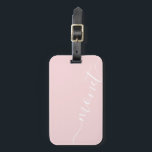 Eenvoudige handgeschreven scriptnaam Roze Aangepas Bagagelabel<br><div class="desc">Eenvoudig Chic Handgeschreven Script Name Roze Custom Bagagelabel</div>