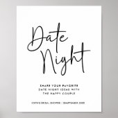 Eenvoudige Handgeschreven Typografie Datum Nacht J Poster (Voorkant)
