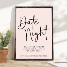 Eenvoudige Handgeschreven Typografie Datum Nacht J Poster