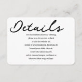 Eenvoudige handgeschreven typografie Details QR Co Informatiekaartje (Voorkant)