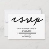 Eenvoudige handgeschreven typografie minimalistisc RSVP kaartje (Voorkant)