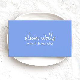 Eenvoudige handgeschreven typografie Periwinkle Bl Visitekaartje