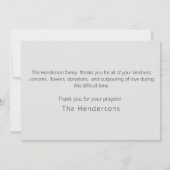 Eenvoudige handgetekende bloemstengel begrafenis D Bedankkaart (Achterkant)