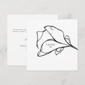 Eenvoudige handgetekende bloemstengel II begrafeni Bedankkaart (Voorkant / Achterkant)