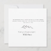 Eenvoudige handgetekende bloemstengel II begrafeni Bedankkaart (Achterkant)