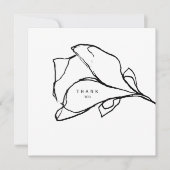 Eenvoudige handgetekende bloemstengel II begrafeni Bedankkaart (Voorkant)