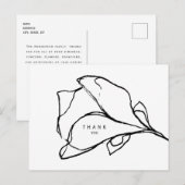 Eenvoudige handgetekende bloemstengel II begrafeni Briefkaart (Voorkant / Achterkant)