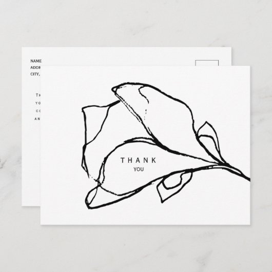 Eenvoudige handgetekende bloemstengel II begrafeni Briefkaart (Voorkant / Achterkant)