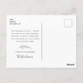 Eenvoudige handgetekende bloemstengel II begrafeni Briefkaart (Achterkant)