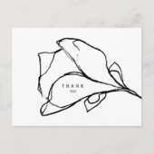 Eenvoudige handgetekende bloemstengel II begrafeni Briefkaart (Voorkant)