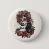 Eenvoudige handgetekende Dia de los Muertos | Butt Ronde Button 5,7 Cm (Voorkant)
