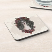 Eenvoudige handgetekende Dia de los Muertos | Onde Bier Onderzetter (Linkerzijde)