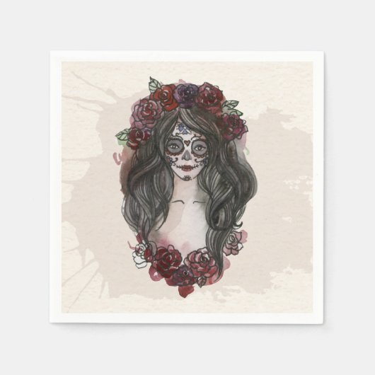 Eenvoudige handgetekende Dia de los Muertos | Serv Servet (Voorkant)