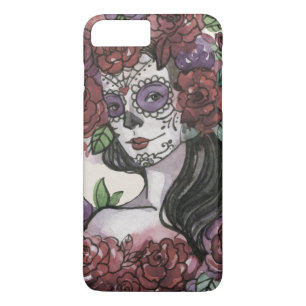 Eenvoudige handgetekende Dia de los Muertos   Tele iPhone 8/7 Plus Hoesje